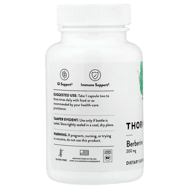 Берберин Thorne Research "Berberine" из корня барбариса, 200 мг (60 капсул) - изображение 3