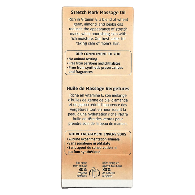 Масажне масло від розтяжок Weleda, Mama "Stretch Mark Massage Oil" олія для зволоження та живлення шкіри тіла з екстрактами мигдалю та жожоба для майбутніх мам, перед та після пологів (100 мл / 3,4 рідк. унції) - зображення 3