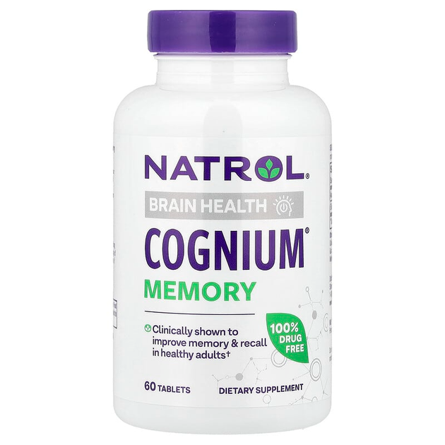 Гідролізат протеїну шовку Natrol "Cognium" для пам'яті та концентрації уваги, 100 мг (60 таблеток) - зображення 3