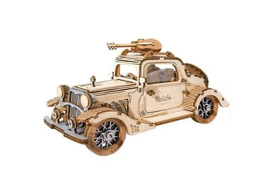 Деревянный 3D-пазл конструктор Ретро автомобиль Robotime Vintage Car TG504 (164 детали) - Фото 2 Деревянный 3D-пазл конструктор Ретро автомобиль Robotime Vintage Car TG504 (164 детали) - изображение 2