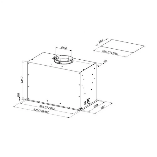 Витяжка кухонна Faber INKA LUX EVO BK MATT A70 FABER INKA LUX EVO BK MATT A70 1081336 - зображення 2
