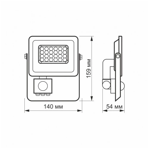 Прожектор Videx LED 10W 5000K з датчиком руху (VL-F2e105W-S) VIDEX VL-F2e105W-S 963166 - зображення 6