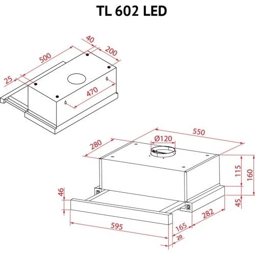 Вытяжка кухонная Perfelli TL 602 BL LED PERFELLI TL 602 BL LED 1084286 - изображение 12