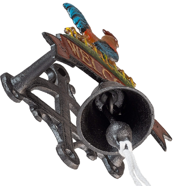 Декоративний чавунний дзвіночок Kadax Greux "Welcome" з півнем (5906638309162) - зображення 4