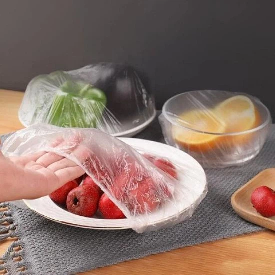 Пакеты на резинке для пищевых продуктов, одноразовые пакеты на тарелку (крышка-чехол) 100 шт. - Фото 4 Пакеты на резинке для пищевых продуктов, одноразовые пакеты на тарелку (крышка-чехол) 100 шт. - изображение 4