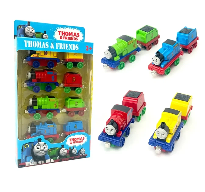 Игровой набор «Паровозик Томас» 17-95 (металлические) – 4 паровозика + 4 вагона, 8 элементов - Фото 2 Игровой набор «Паровозик Томас» 17-95 (металлические) – 4 паровозика + 4 вагона, 8 элементов - изображение 2