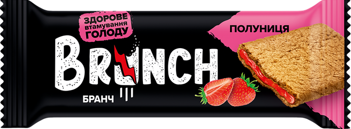 Упаковка мультизлаковых снеков АВК Brunch сэндвич Садовая клубника 56 г х 15 шт (4823105817856) - изображение 2