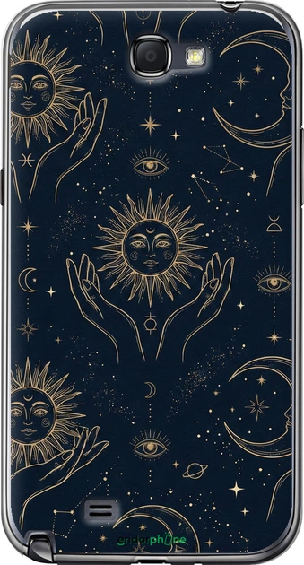 Чехол на Samsung Galaxy Note 2 N7100 Celestial Harmony: Sun & Moon Gold Mystic Pattern "6778t-17-70447" - Фото 1 Чехол на Samsung Galaxy Note 2 N7100 Celestial Harmony: Sun & Moon Gold Mystic Pattern "6778t-17-70447" - изображение 1