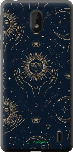 Чехол на Nokia 1 Plus Celestial Harmony: Sun & Moon Gold Mystic Pattern "6778u-1677-70447" - Фото 1 Чехол на Nokia 1 Plus Celestial Harmony: Sun & Moon Gold Mystic Pattern "6778u-1677-70447" - изображение 1