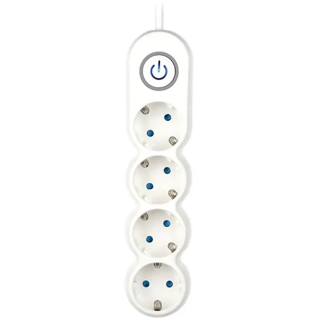 Сітковий фільтр 2Е Plus 4XSchuko з вимикачем 3G1.0*3M, white 2E-U04VESM3W - Фото 2 Сітковий фільтр 2Е Plus 4XSchuko з вимикачем 3G1.0*3M, white 2E-U04VESM3W - зображення 2