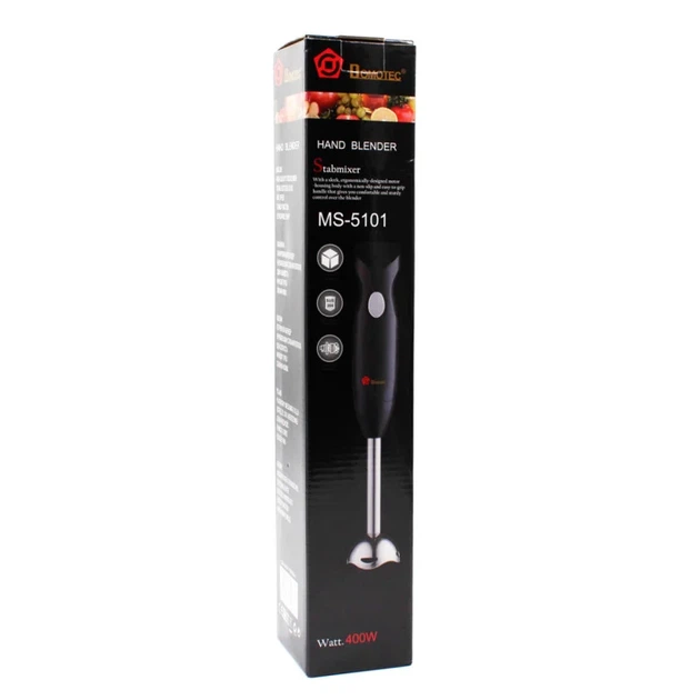 Погружной блендер DOMOTEC MS-5101 350Вт нержавеющая сталь черный с мерным стаканом и 2 скоростями - изображение 2