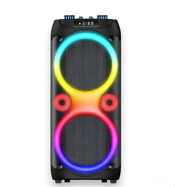 Портативна Bluetooth-колонка SPS ZQS10213 60 Вт з мікрофонами та LED підсвічуванням 6000 mAh Black (10380) - Фото 1 Портативна Bluetooth-колонка SPS ZQS10213 60 Вт з мікрофонами та LED підсвічуванням 6000 mAh Black (10380) - зображення 1