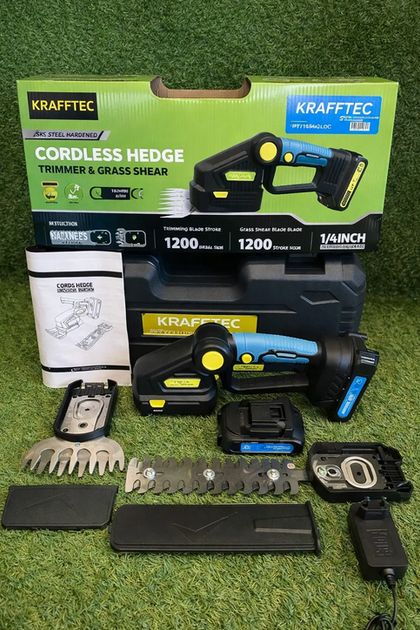 Аккумуляторный кусторез KRAFFTEC Saker Trimmer and Grass Shear 36V с двумя насадками и 2 аккумуляторами - изображение 3