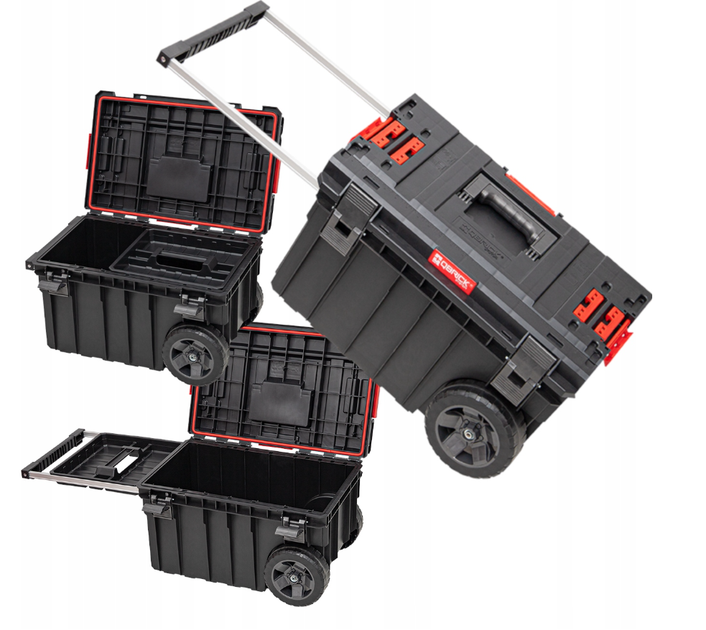 Ящик для инструментов 44 л Qbrick System ONE Trolley Vario 605х405х345мм, с ручкой и колесами, пластиковый, черный - Фото 2 Ящик для инструментов 44 л Qbrick System ONE Trolley Vario 605х405х345мм, с ручкой и колесами, пластиковый, черный - изображение 2
