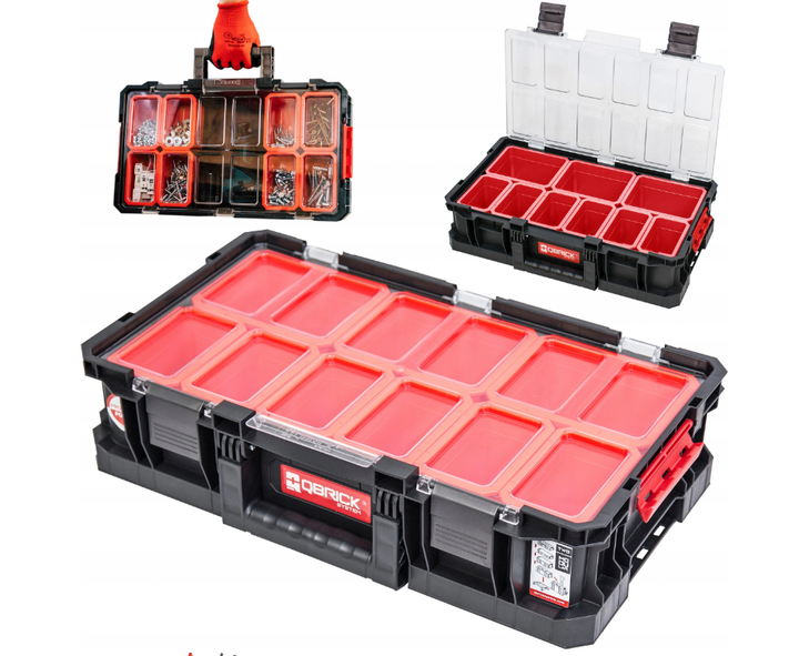 Ящик для инструментов 14.3 л Qbrick System TWO Organizer Plus 526 х 307 х 125 мм, модульный, пластиковый, черный - изображение 3
