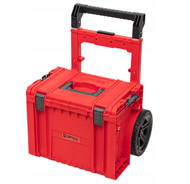 Ящик для инструментов Qbrick System PRO Cart 2.0 Plus Red 490x415x660 мм с телескопической ручкой и колесами, модульный - Фото 1 Ящик для инструментов Qbrick System PRO Cart 2.0 Plus Red 490x415x660 мм с телескопической ручкой и колесами, модульный - изображение 1
