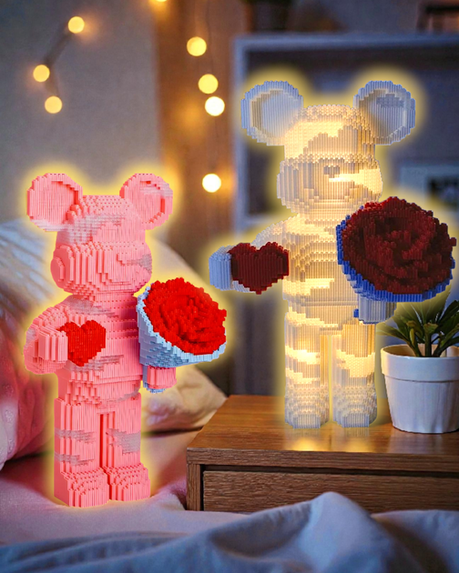 Конструктор Мишка Bearbrick с подсветкой белый 7500 деталей 55 см Медведь - Фото 3 Конструктор Мишка Bearbrick с подсветкой белый 7500 деталей 55 см Медведь - изображение 3