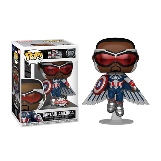 Фігурка Капітан Америка (Сем Вілсон) у польоті — Funko Pop! MARVEL: THE FALCON AND THE WINTER SOLDIER — CAPTAIN AMERICA FLYING #817 SPECIAL EDITION - зображення 3