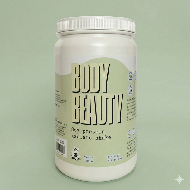 Протеїн ізолят соєвий Body Beauty 600 г Ваніль + Шейкер - зображення 2