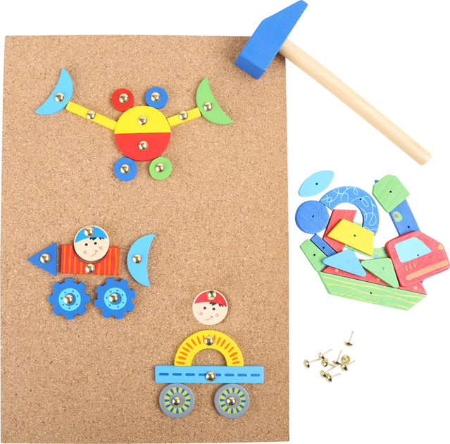 Drewniana przybijanka układanka Small Foot z dwoma młotkami 5410697 (4020972039446) - obraz 4