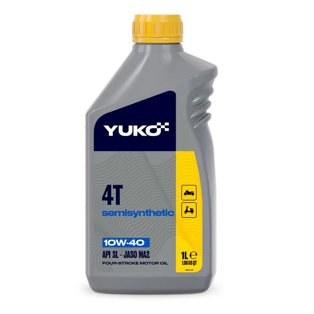 Моторное масло YUKO SEMISYNTHETIC 4T 10W-40 1 л полусинтетическое для мотоциклов скутеров квадроциклов 000000060 - Фото 1 Моторное масло YUKO SEMISYNTHETIC 4T 10W-40 1 л полусинтетическое для мотоциклов скутеров квадроциклов 000000060 - изображение 1