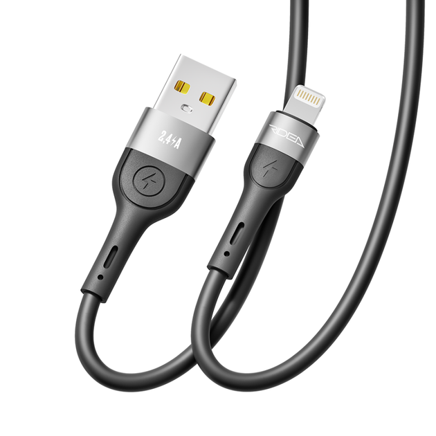 Кабель USB Ridea RC-XS51 X-Silicone Lightning 12W 1.2m Чорний - зображення 6