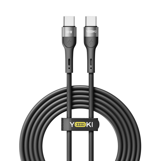 Кабель для зарядки и обмена данными USB YOKI YK-EX11 EXTRA Series Type-C to Type-C 60W (3A/20V) 2m Black - Фото 7 Кабель для зарядки и обмена данными USB YOKI YK-EX11 EXTRA Series Type-C to Type-C 60W (3A/20V) 2m Black - изображение 7
