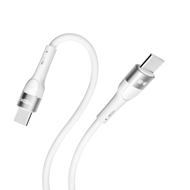 Кабель для зарядки и обмена данными USB YOKI YK-EX11 EXTRA Series Type-C to Type-C 60W (3A/20V) 1.2m White - изображение 13