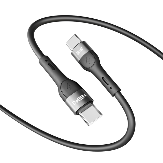 Кабель для зарядки и обмена данными USB YOKI YK-EX11 EXTRA Series Type-C to Type-C 60W (3A/20V) 1.2m Black - изображение 11