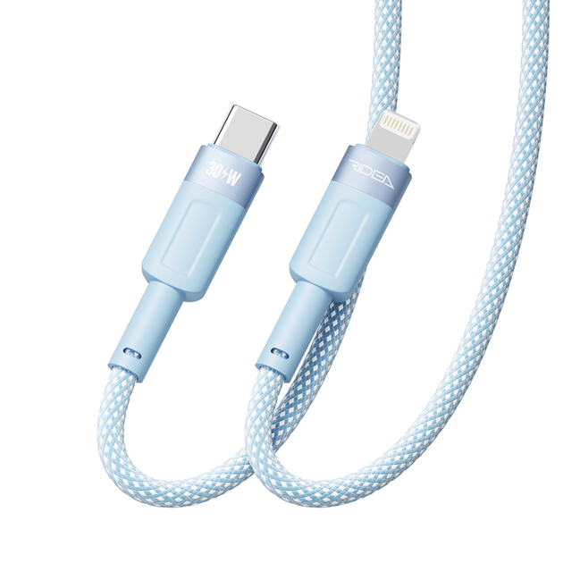 Кабель USB Ridea RC-CP43 ColorPro Type-C to Lightning 30W 1.2m Блакитний - Фото 3 Кабель USB Ridea RC-CP43 ColorPro Type-C to Lightning 30W 1.2m Блакитний - зображення 3