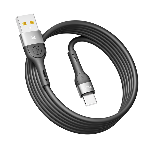 Кабель для зарядки USB Ridea RC-XS51 X-Silicone USB/Type C 60W (20V/3A) 2m Черный - Фото 3 Кабель для зарядки USB Ridea RC-XS51 X-Silicone USB/Type C 60W (20V/3A) 2m Черный - изображение 3