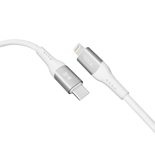 Кабель для зарядки USB Ridea RC-US42 UltraStrong Type-C to Lightning 30W (10V/3A) 1.2m Белый - изображение 6