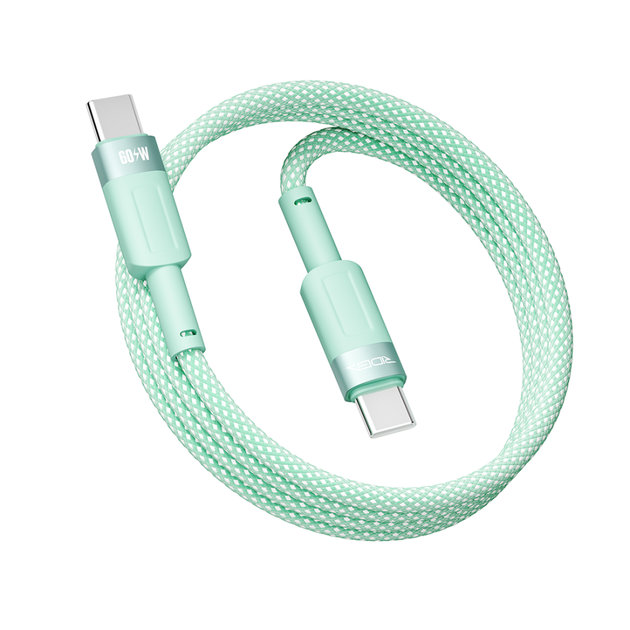 Кабель USB Ridea RC-CP43 ColorPro Type-C to Type-C 60W 1.2m Зелений - зображення 4