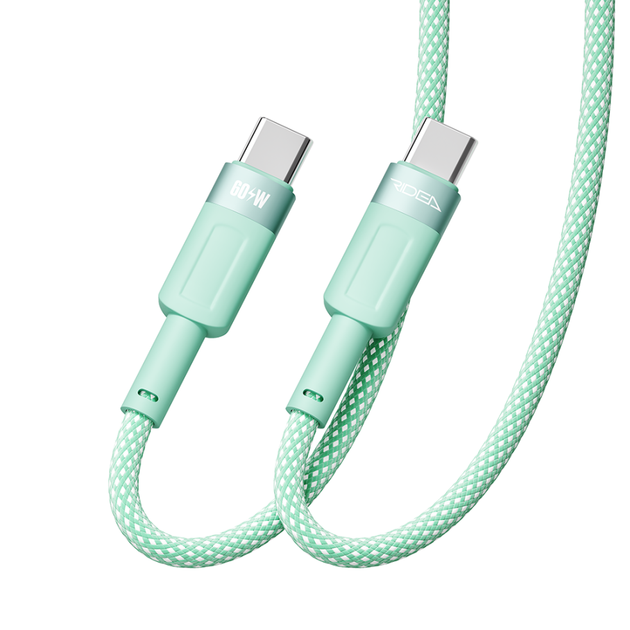 Кабель USB Ridea RC-CP43 ColorPro Type-C to Type-C 60W 1.2m Зелений - зображення 5