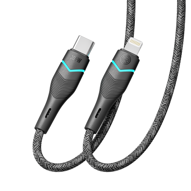 Кабель для зарядки USB Ridea RC-RL15 RGB Light Type-C to Lightning 30W (10V/3A) 1.2m Черный - изображение 4