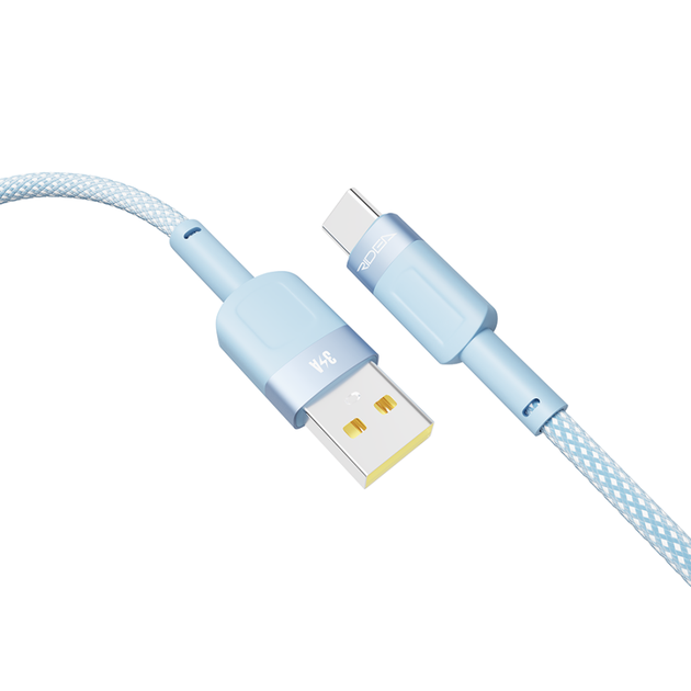 Кабель для зарядки USB Ridea RC-CP43 ColorPro USB/Type C 60W (20V/3A) 1.2m Голубой - Фото 4 Кабель для зарядки USB Ridea RC-CP43 ColorPro USB/Type C 60W (20V/3A) 1.2m Голубой - изображение 4