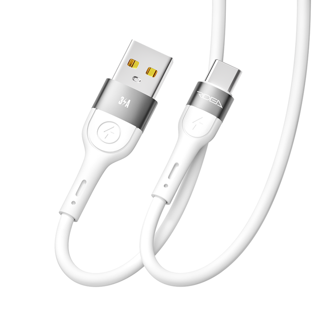 Кабель для зарядки USB Ridea RC-XS51 X-Silicone USB/Type C 60W (20V/3A) 1.2m Белый - изображение 5