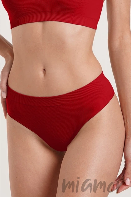 Трусики бесшовные в рубчик GIULIA Brasilian briefs RIB WINERY L/XL Бордовые - Фото 1 Трусики бесшовные в рубчик GIULIA Brasilian briefs RIB WINERY L/XL Бордовые - изображение 1