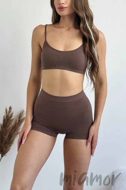 Трусики-шорты бесшовные в рубчик Giulia Boxer briefs RIB Deep Taupe S/M Тауп - Фото 2 Трусики-шорты бесшовные в рубчик Giulia Boxer briefs RIB Deep Taupe S/M Тауп - изображение 2