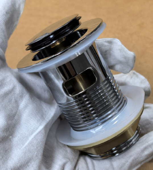 Донный клапан для раковины Zerix BV-05 1 1/4'' с переливом автоматический СLICK-СLACK (Цвет хром - изображение 3