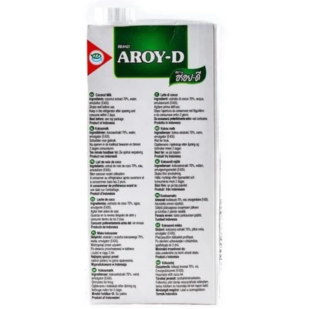 Молоко кокосовое 1 л AROY-D натуральный заменитель молока без лактозы для здорового питания Jasny - Фото 5 Молоко кокосовое 1 л AROY-D натуральный заменитель молока без лактозы для здорового питания Jasny - изображение 5