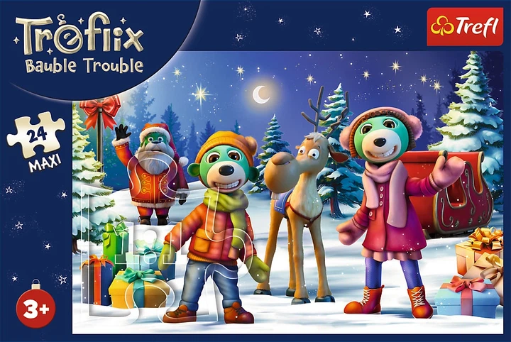 Puzzle Trefl Maxi Winter time with Trefliks Trefliki budują bałwana 24 elementy 14375 (5900511143751) - obraz 2