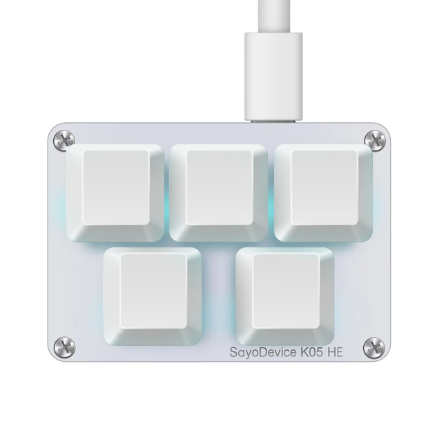 Кейпад макропад SayoDevice K05 HE White Gateron Jade Pro 8000Hz White - зображення 6