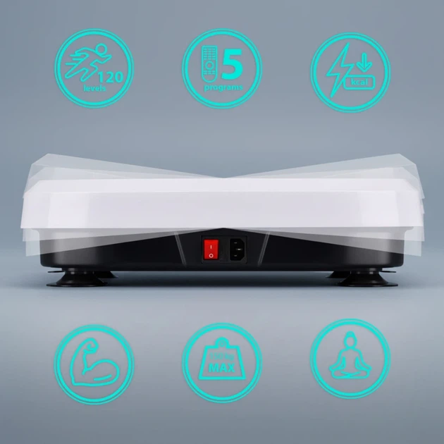 Вібраційна платформа One Fitness з еспандерами SVP08 (17-22-456) (5908261688386) - зображення 7