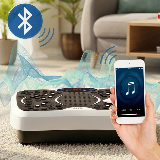 Вібраційна платформа One Fitness з еспандерами SVP08 (17-22-456) (5908261688386) - зображення 8