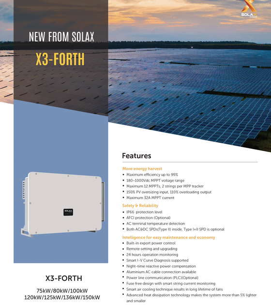 Сетевой инвертор Solax Power PROSOLAX X3-FTH-100K - изображение 3
