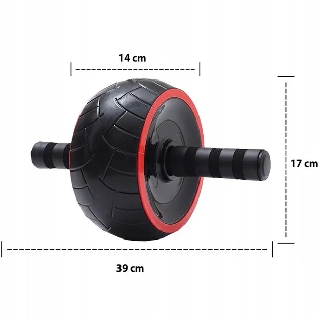 Колесо для пресса JIANFULUN Red-Black / ролик для пресса нескользящие ручки высокая стабильность - изображение 6