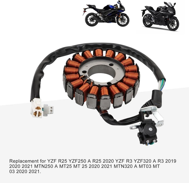 Генератор Статор магнето Yamaha YZF R25 YZF250 A R25 2020 YZF R3 YZF320 A R3 2019 2020 2021 MTN250 A MT25 MT 25 2020 2021 MTN320 A MT03 MT 03 2020 2021 - изображение 3