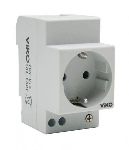 Модульна розетка на DIN рейку 16A 250V AC VIKO - Фото 1 Модульна розетка на DIN рейку 16A 250V AC VIKO - изображение 1