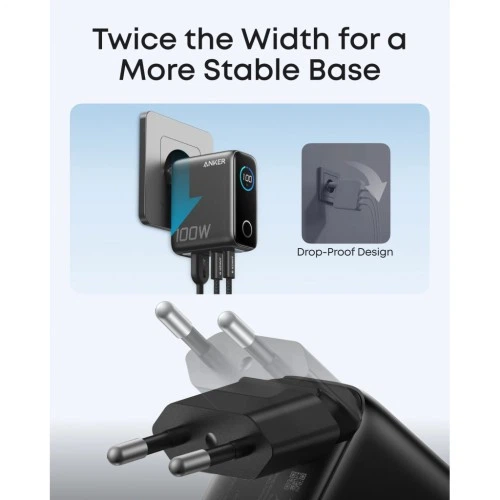 Зарядное устройство Anker 2xUSB-C PD100W + 1xUSB GaN w Display + cable USB-C dark gray (B121BGZ1) ANKER B121BGZ1 972269 - Фото 3 Зарядное устройство Anker 2xUSB-C PD100W + 1xUSB GaN w Display + cable USB-C dark gray (B121BGZ1) ANKER B121BGZ1 972269 - изображение 3